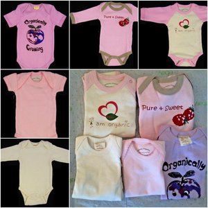 3-6 Months Lot Of 5 EcoBaby Organics Cotton 1-Piece T-Shirts